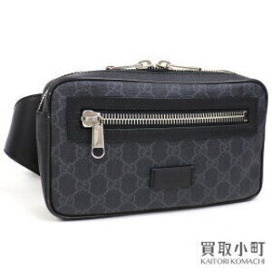Gucci GG Supreme Canvas Belt Bag Black Gray Web hip waist crossbody Plus